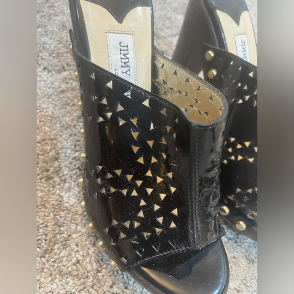 Jimmy Choo Black Patent leather peep toe Size 8 - Picture 6 of 10